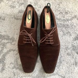 Agnes B brown suede lace up derby dress shoes 41eu 8.5us Retail $480